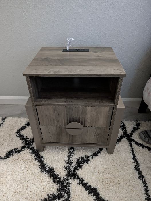 Rustic Gray Nightstand