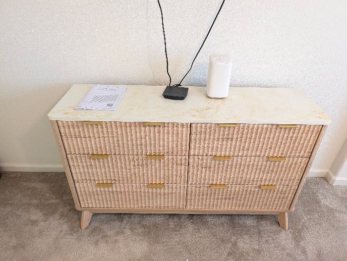 Rattan Six-Drawer Dresser