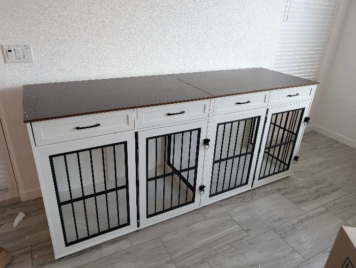 Triple Dog Crate Cabinet