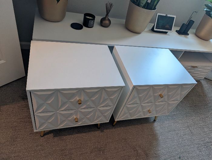 Geometric Two-Drawer Nightstands